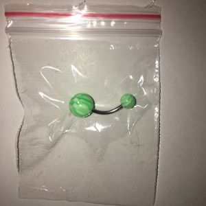 Green marble belly ring